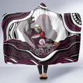 Personalized Manly Warringah Sea Eagles Hooded Blanket Aboriginal Dot Art - Dreamtime Rugby Mascot