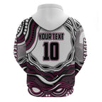 Personalized Manly Warringah Sea Eagles Hoodie Aboriginal Dot Art - Dreamtime Rugby Mascot
