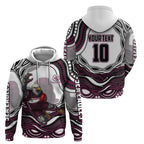 Personalized Manly Warringah Sea Eagles Hoodie Aboriginal Dot Art - Dreamtime Rugby Mascot