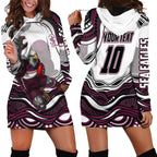 Personalized Manly Warringah Sea Eagles Hoodie Dress Aboriginal Dot Art - Dreamtime Rugby Mascot