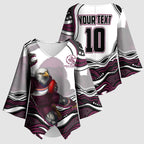 Personalized Manly Warringah Sea Eagles Kimono Sleeve Blouse Aboriginal Dot Art - Dreamtime Rugby Mascot