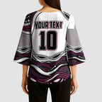 Personalized Manly Warringah Sea Eagles Kimono Sleeve Blouse Aboriginal Dot Art - Dreamtime Rugby Mascot