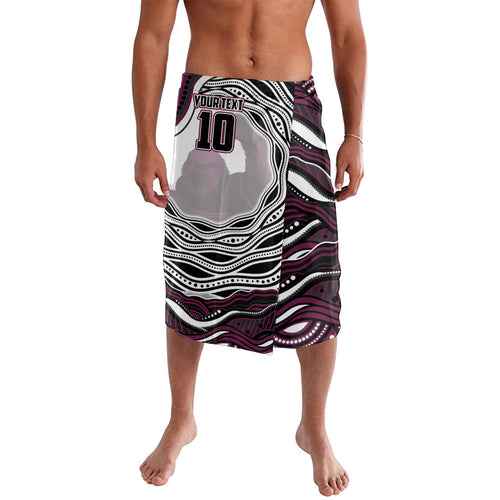 Personalized Manly Warringah Sea Eagles Lavalava Aboriginal Dot Art - Dreamtime Rugby Mascot