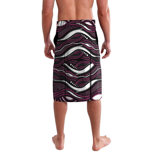 Personalized Manly Warringah Sea Eagles Lavalava Aboriginal Dot Art - Dreamtime Rugby Mascot