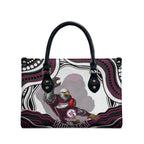 Personalized Manly Warringah Sea Eagles Leather Bag Aboriginal Dot Art - Dreamtime Rugby Mascot