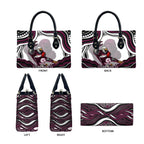 Personalized Manly Warringah Sea Eagles Leather Bag Aboriginal Dot Art - Dreamtime Rugby Mascot