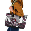 Personalized Manly Warringah Sea Eagles Leather Tote Bag Aboriginal Dot Art - Dreamtime Rugby Mascot