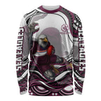 Personalized Manly Warringah Sea Eagles Long Sleeve Shirt Aboriginal Dot Art - Dreamtime Rugby Mascot