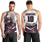 Personalized Manly Warringah Sea Eagles Men Tank Top Aboriginal Dot Art - Dreamtime Rugby Mascot