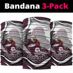 Personalized Manly Warringah Sea Eagles Neck Gaiter Aboriginal Dot Art - Dreamtime Rugby Mascot