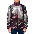 Personalized Manly Warringah Sea Eagles Padded Jacket Aboriginal Dot Art - Dreamtime Rugby Mascot
