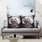 Personalized Manly Warringah Sea Eagles Pillow Cover Aboriginal Dot Art - Dreamtime Rugby Mascot
