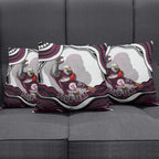 Personalized Manly Warringah Sea Eagles Pillow Cover Aboriginal Dot Art - Dreamtime Rugby Mascot