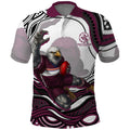 Personalized Manly Warringah Sea Eagles Polo Shirt Aboriginal Dot Art - Dreamtime Rugby Mascot
