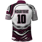 Personalized Manly Warringah Sea Eagles Polo Shirt Aboriginal Dot Art - Dreamtime Rugby Mascot