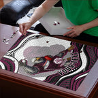 Personalized Manly Warringah Sea Eagles Puzzle Aboriginal Dot Art - Dreamtime Rugby Mascot