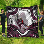 Personalized Manly Warringah Sea Eagles Quilt Aboriginal Dot Art - Dreamtime Rugby Mascot