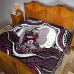 Personalized Manly Warringah Sea Eagles Quilt Aboriginal Dot Art - Dreamtime Rugby Mascot