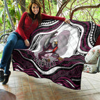 Personalized Manly Warringah Sea Eagles Quilt Aboriginal Dot Art - Dreamtime Rugby Mascot