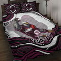 Personalized Manly Warringah Sea Eagles Quilt Bed Set Aboriginal Dot Art - Dreamtime Rugby Mascot