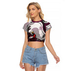 Personalized Manly Warringah Sea Eagles Raglan Cropped T Shirt Aboriginal Dot Art - Dreamtime Rugby Mascot