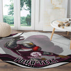 Personalized Manly Warringah Sea Eagles Round Carpet Aboriginal Dot Art - Dreamtime Rugby Mascot