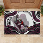 Personalized Manly Warringah Sea Eagles Rubber Doormat Aboriginal Dot Art - Dreamtime Rugby Mascot
