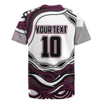 Personalized Manly Warringah Sea Eagles Rugby Jersey Aboriginal Dot Art - Dreamtime Rugby Mascot