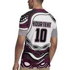 Personalized Manly Warringah Sea Eagles Rugby Jersey Aboriginal Dot Art - Dreamtime Rugby Mascot