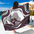 Personalized Manly Warringah Sea Eagles Sarong Aboriginal Dot Art - Dreamtime Rugby Mascot