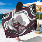 Personalized Manly Warringah Sea Eagles Sarong Aboriginal Dot Art - Dreamtime Rugby Mascot