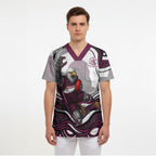 Personalized Manly Warringah Sea Eagles Scrub Top Aboriginal Dot Art - Dreamtime Rugby Mascot