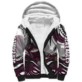 Personalized Manly Warringah Sea Eagles Sherpa Hoodie Aboriginal Dot Art - Dreamtime Rugby Mascot