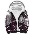 Personalized Manly Warringah Sea Eagles Sherpa Hoodie Aboriginal Dot Art - Dreamtime Rugby Mascot