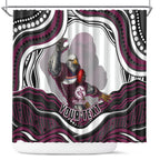 Personalized Manly Warringah Sea Eagles Shower Curtain Aboriginal Dot Art - Dreamtime Rugby Mascot