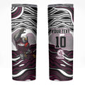 Personalized Manly Warringah Sea Eagles Skinny Tumbler Aboriginal Dot Art - Dreamtime Rugby Mascot