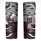 Personalized Manly Warringah Sea Eagles Skinny Tumbler Aboriginal Dot Art - Dreamtime Rugby Mascot