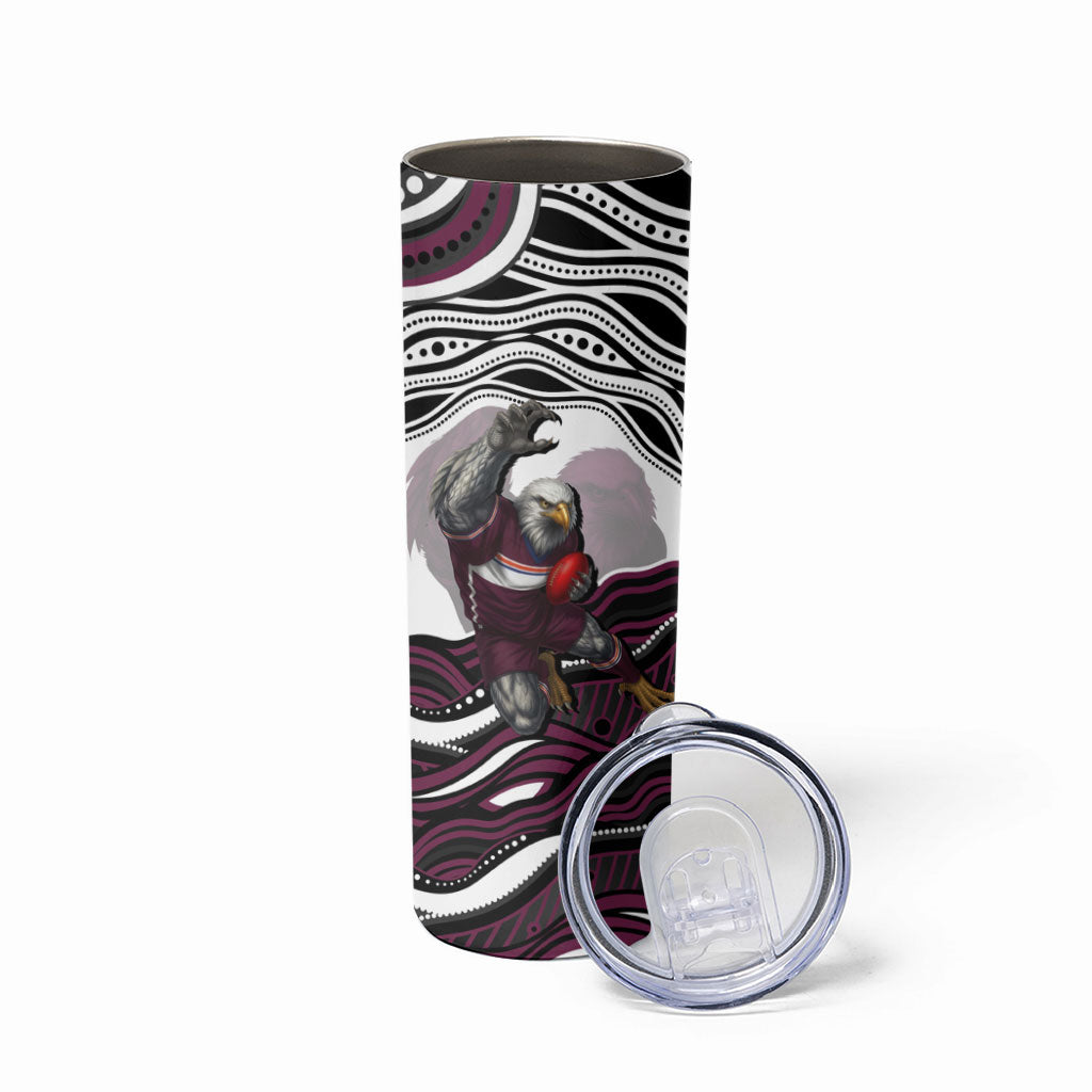 Personalized Manly Warringah Sea Eagles Skinny Tumbler Aboriginal Dot Art - Dreamtime Rugby Mascot