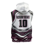Personalized Manly Warringah Sea Eagles Sleeveless Zip Hoodie Aboriginal Dot Art - Dreamtime Rugby Mascot