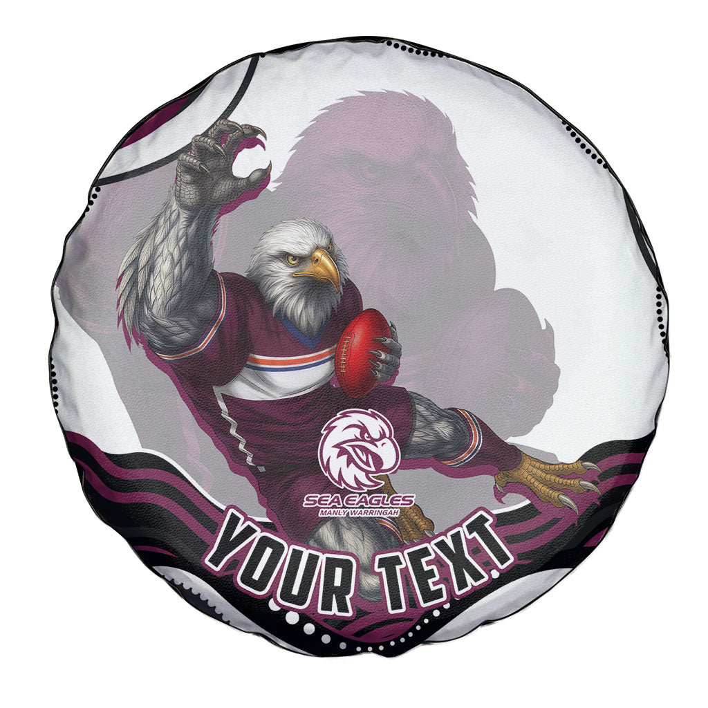 Personalized Manly Warringah Sea Eagles Spare Tire Cover Aboriginal Dot Art - Dreamtime Rugby Mascot