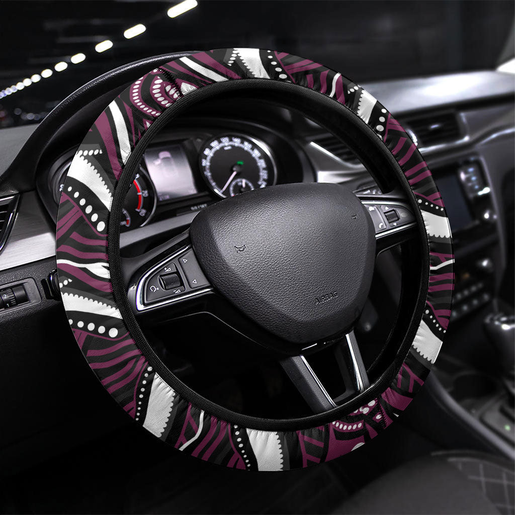 Manly Warringah Sea Eagles Steering Wheel Cover Aboriginal Dot Art - Dreamtime Rugby Mascot
