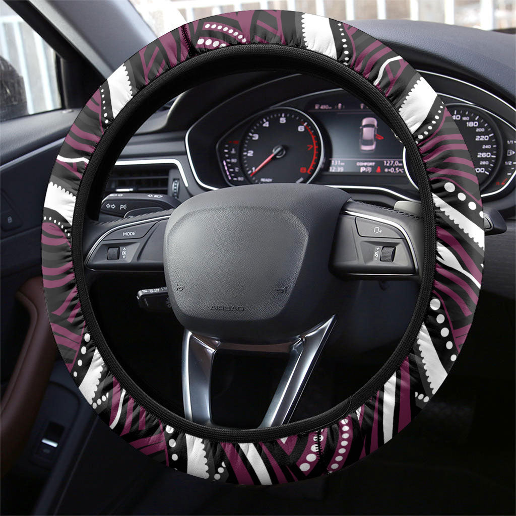 Manly Warringah Sea Eagles Steering Wheel Cover Aboriginal Dot Art - Dreamtime Rugby Mascot