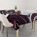 Personalized Manly Warringah Sea Eagles Tablecloth Aboriginal Dot Art - Dreamtime Rugby Mascot
