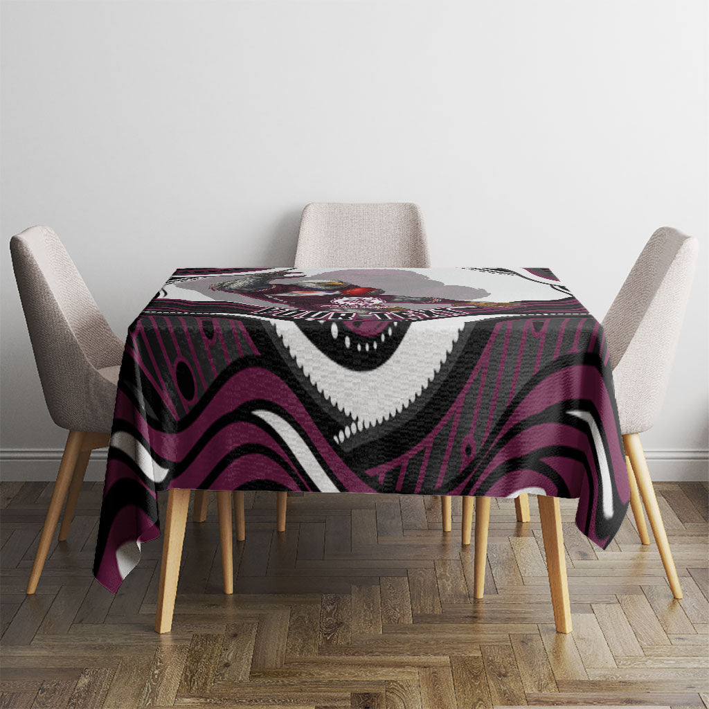 Personalized Manly Warringah Sea Eagles Tablecloth Aboriginal Dot Art - Dreamtime Rugby Mascot