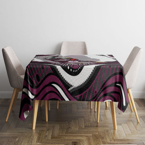 Personalized Manly Warringah Sea Eagles Tablecloth Aboriginal Dot Art - Dreamtime Rugby Mascot