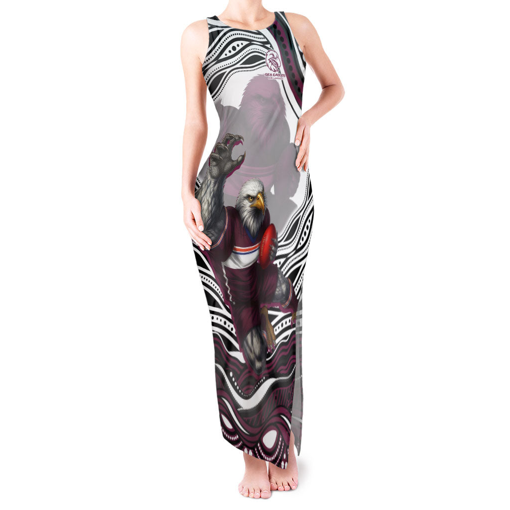 Personalized Manly Warringah Sea Eagles Tank Maxi Dress Aboriginal Dot Art - Dreamtime Rugby Mascot