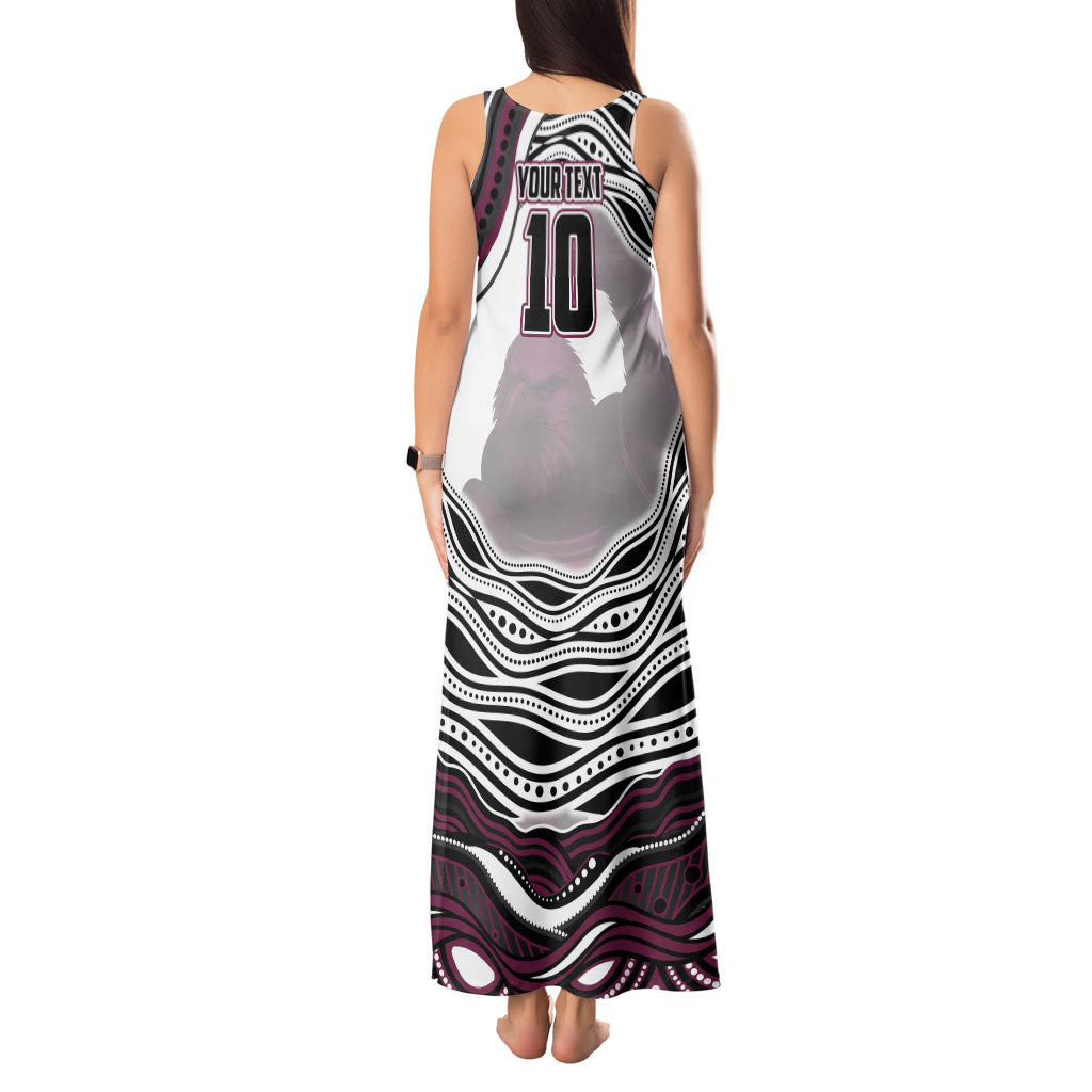 Personalized Manly Warringah Sea Eagles Tank Maxi Dress Aboriginal Dot Art - Dreamtime Rugby Mascot