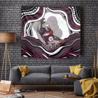 Personalized Manly Warringah Sea Eagles Tapestry Aboriginal Dot Art - Dreamtime Rugby Mascot