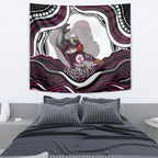 Personalized Manly Warringah Sea Eagles Tapestry Aboriginal Dot Art - Dreamtime Rugby Mascot