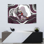 Personalized Manly Warringah Sea Eagles Tapestry Aboriginal Dot Art - Dreamtime Rugby Mascot